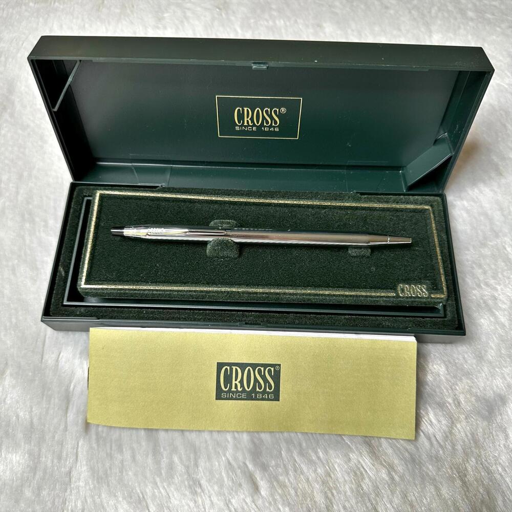 IOB Vintage Cross Ballpoint Pen Black Ink Chrome Trim